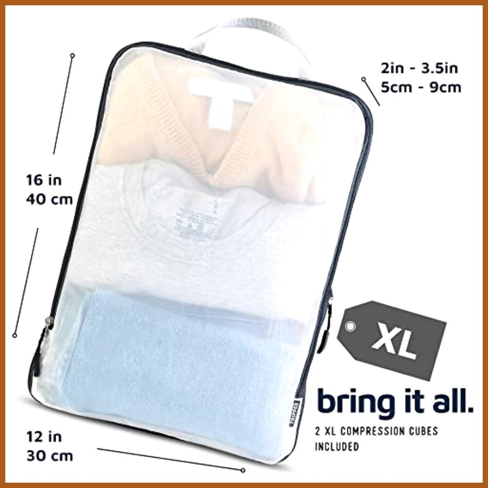 Large Compression Packing Cube Set With See Throu… - image 2